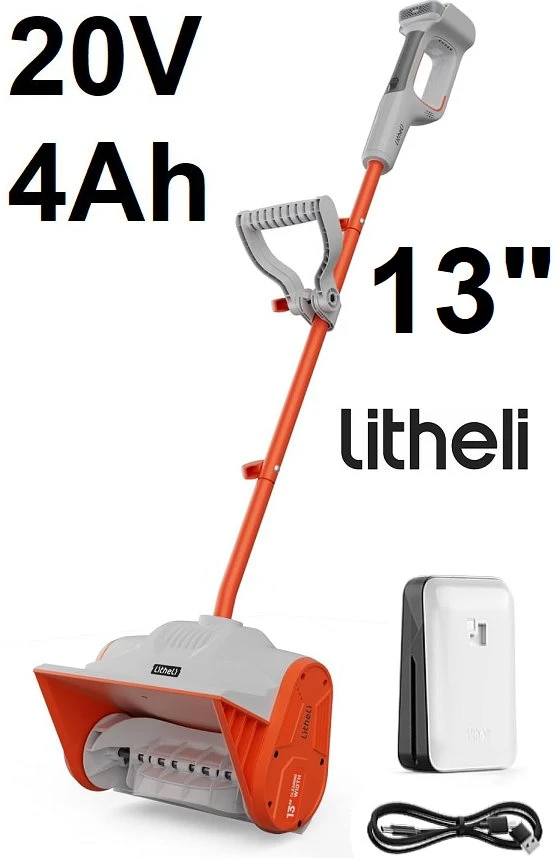 Litheli Cordless Snow Shovel, 20V 13'' Electric Snow Blower