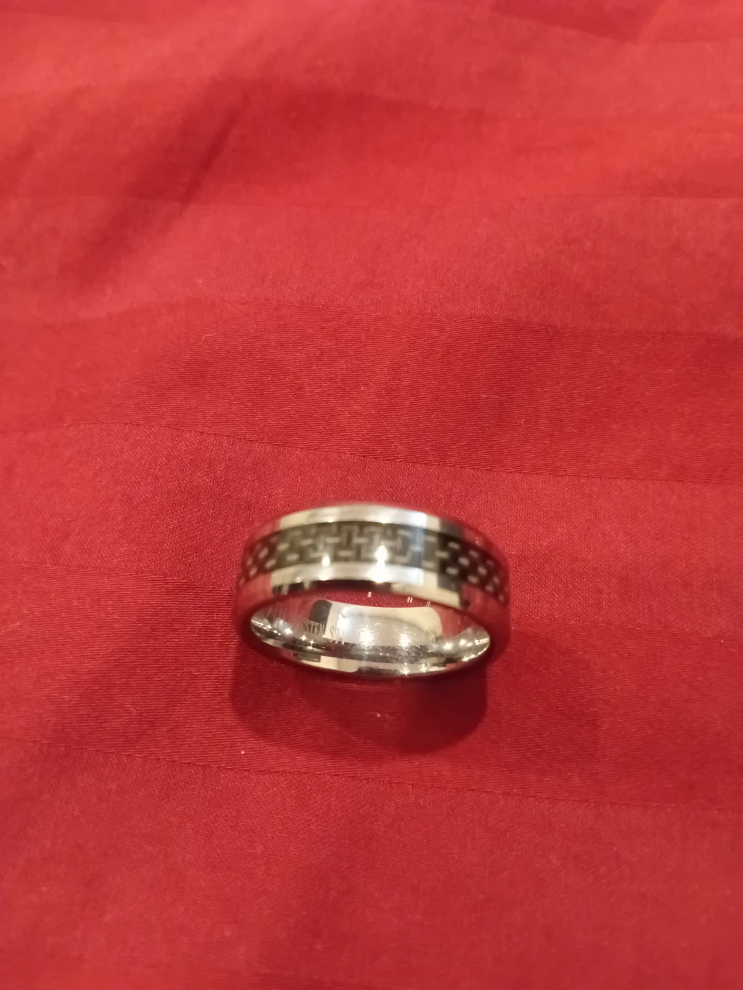 Men's Carbon Fiber Inlay Stainless Steel Ring