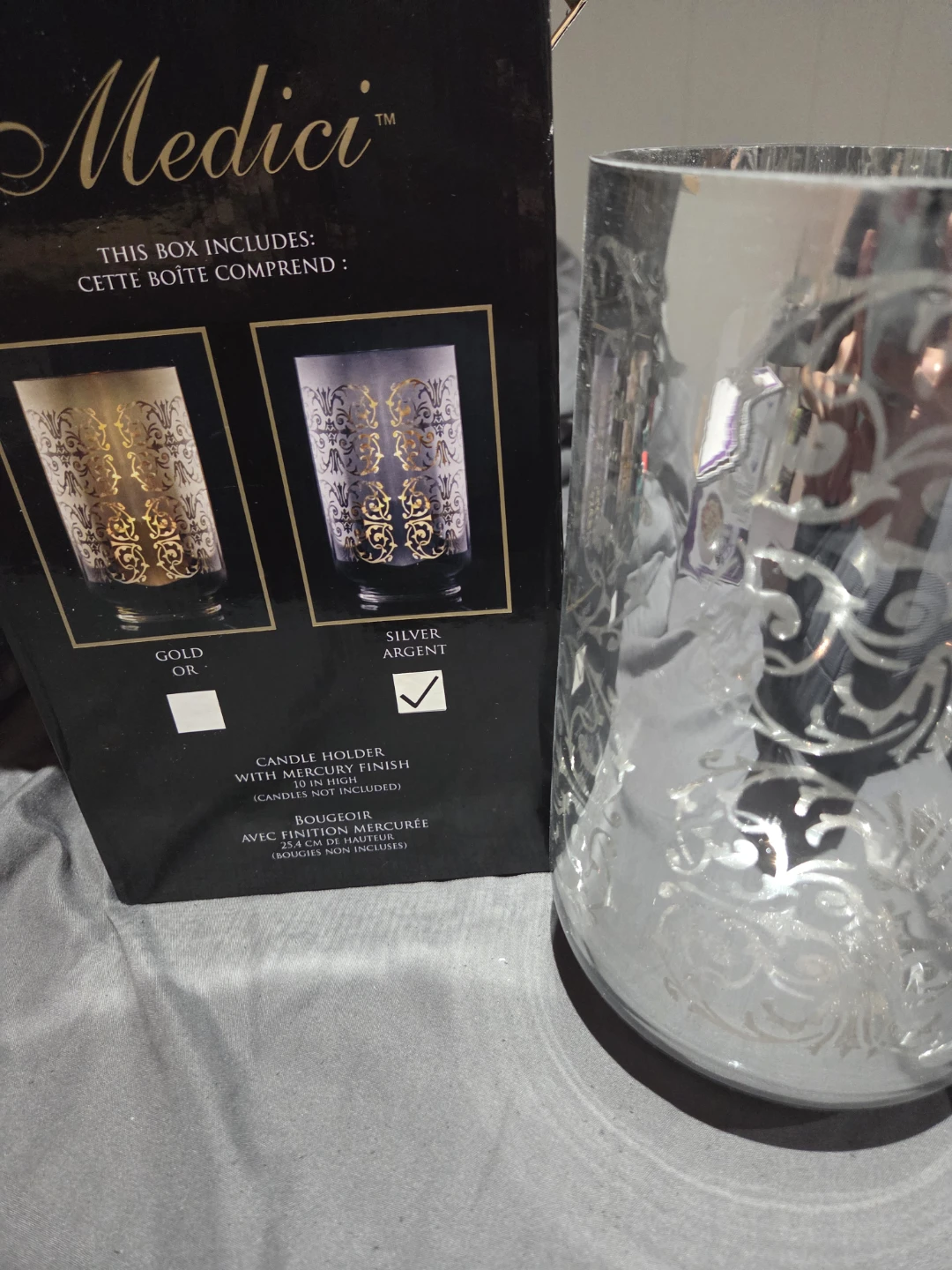 Medici Silver Mercury Finish Candle Holder - photo 2