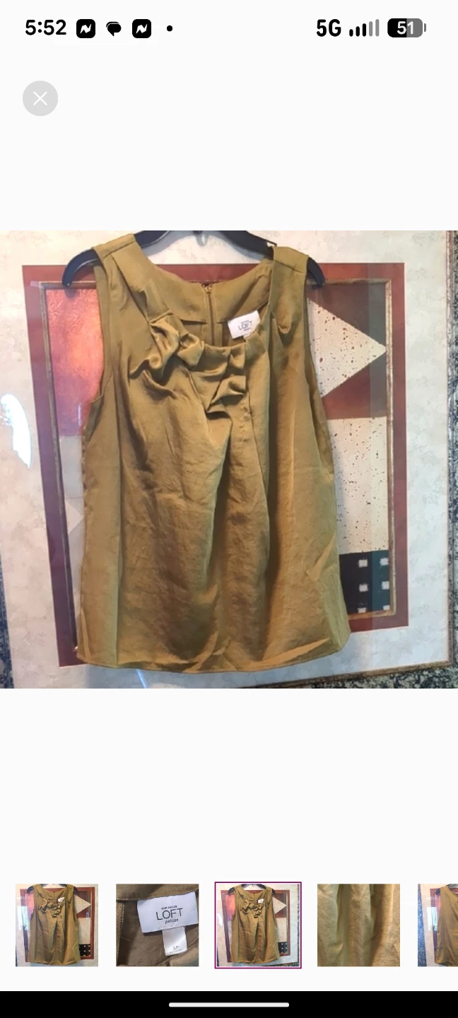 LOFT Green Ruffled Sleeveless Blouse - photo 3