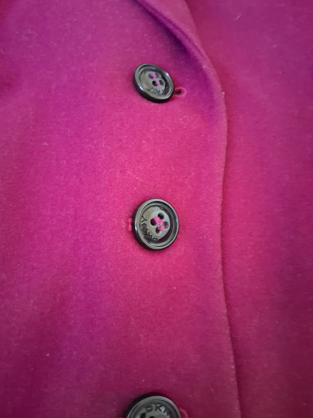 DKNY Women's Dark Pink Wool Blend Coat Size 4🧡 - photo 3