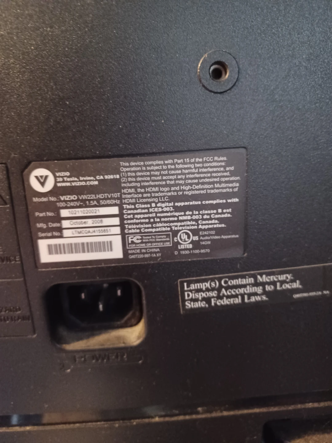 VIZIO VW22HDT101 HDTV Monitor - photo 4