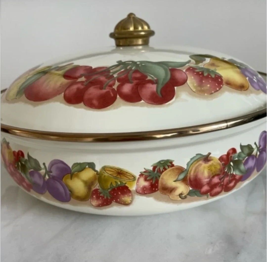 Vintage 1970's Enamel on Steel & Copper Dutch Oven - photo 5