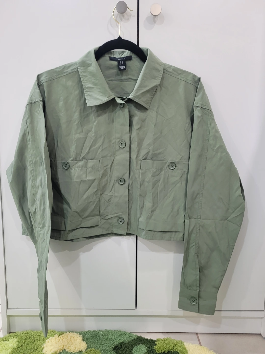 Forever 21 Button-Up - Green, Size L (Lowest Price I'm Going)