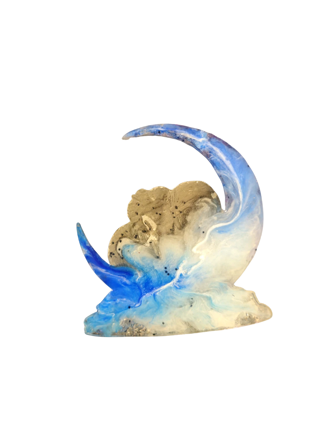 Ornement d'éléphant sur lune bleue/ handmade - photo 2