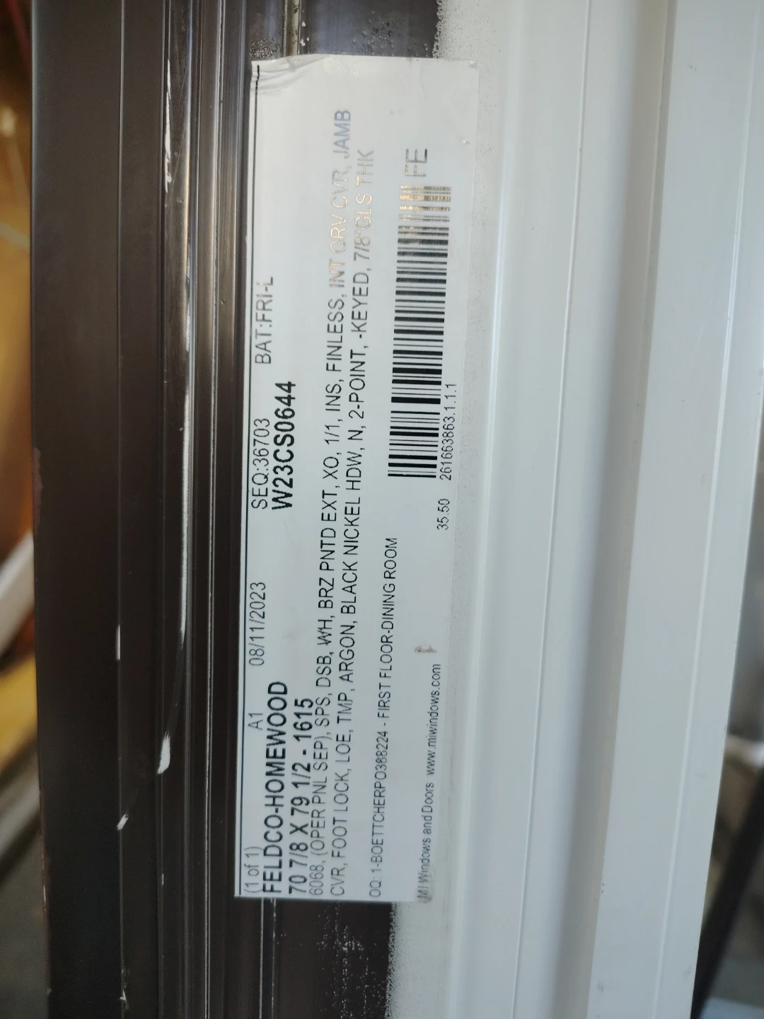 Feldco-Homewood Sliding Patio Door - 7/8 x 79 1/2