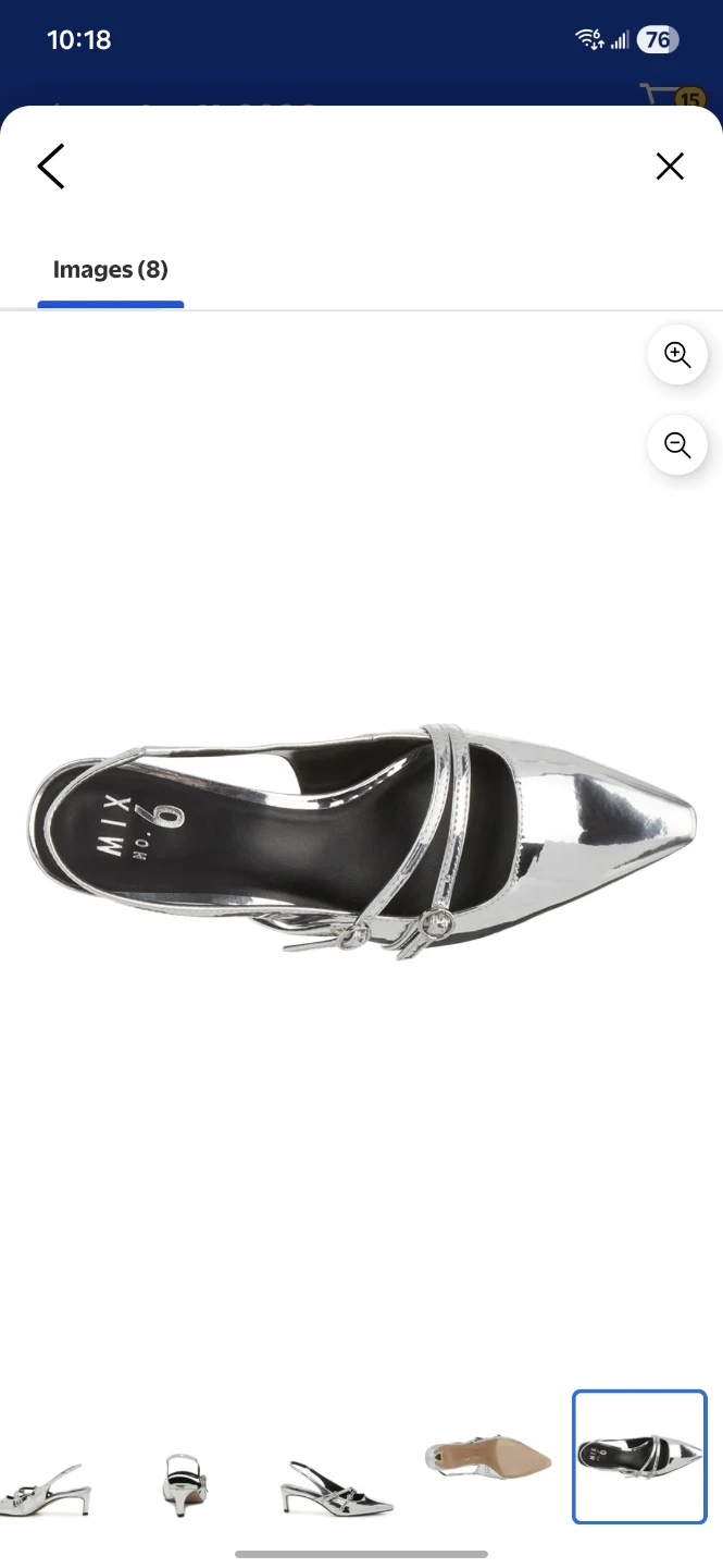 New Women MIX.NO.6 Silver Slingback Heels Size 5.5 - photo 3