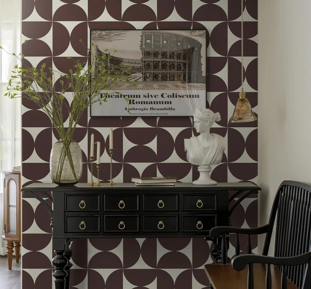 Geometric Peel and Stick Vintage Wallpaper 236"x17.3" - photo 5