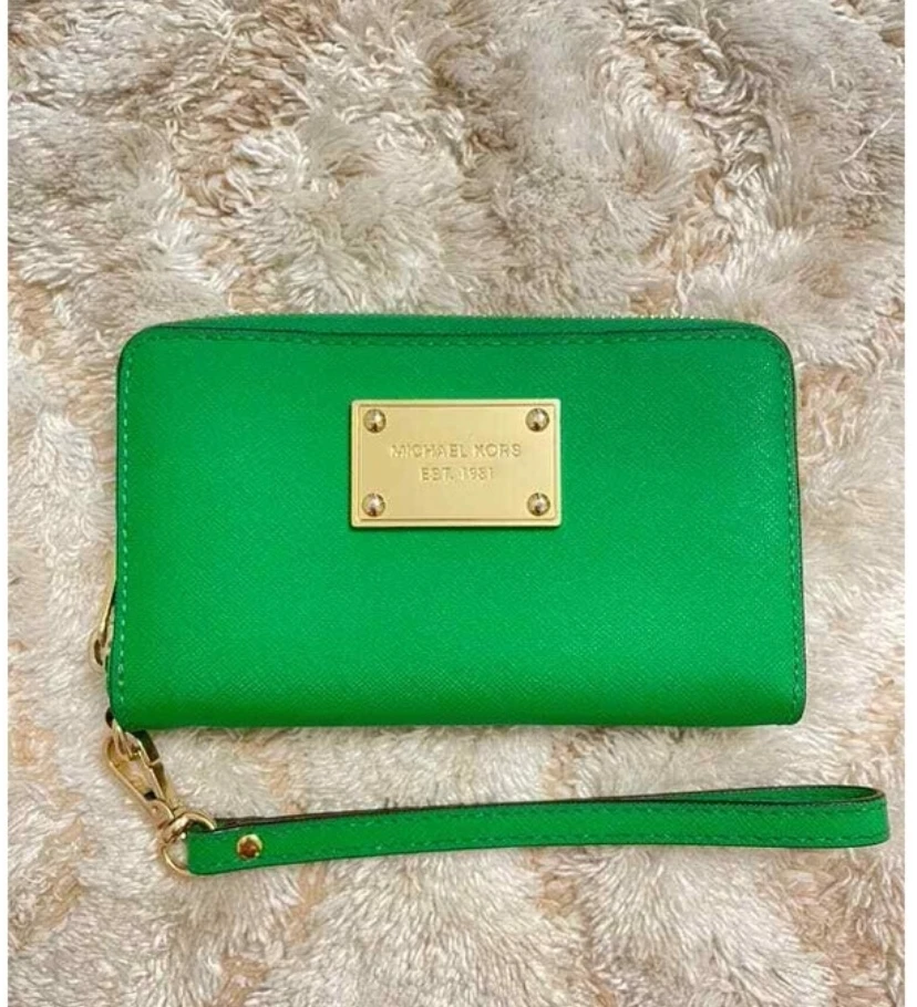 Michael Kors Green Wristlet Wallet genuine leather - photo 2
