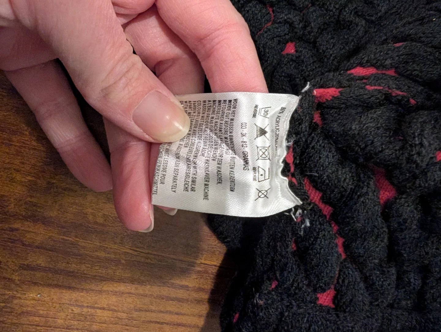 nottonthesame Cardigan Sweater Black Red Roses Knit Size 12 (UK)