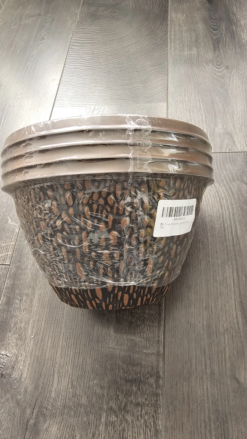 Brown Decorative Plant Pots - Set of 4