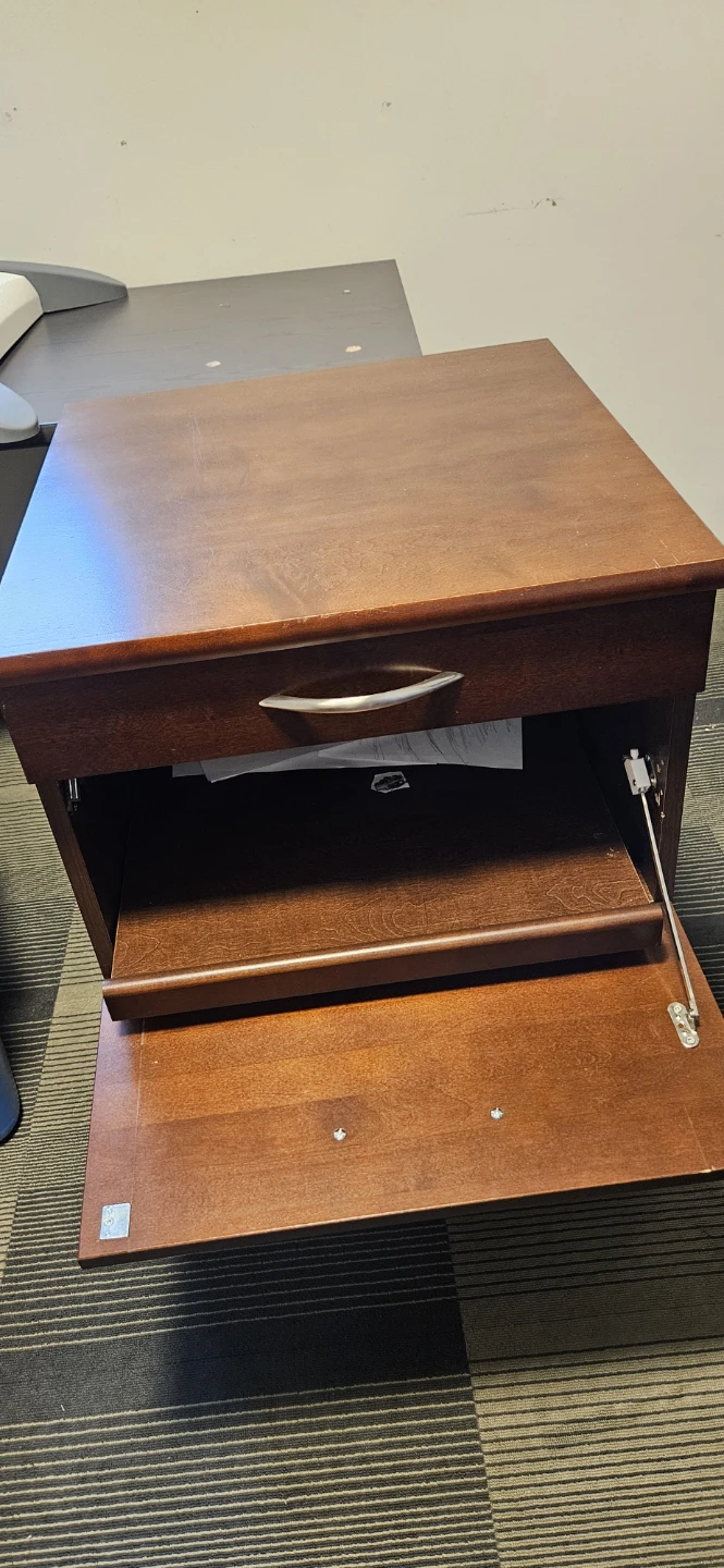 3-Drawer Wood Filing Cabinet - Dark Brown - photo 3