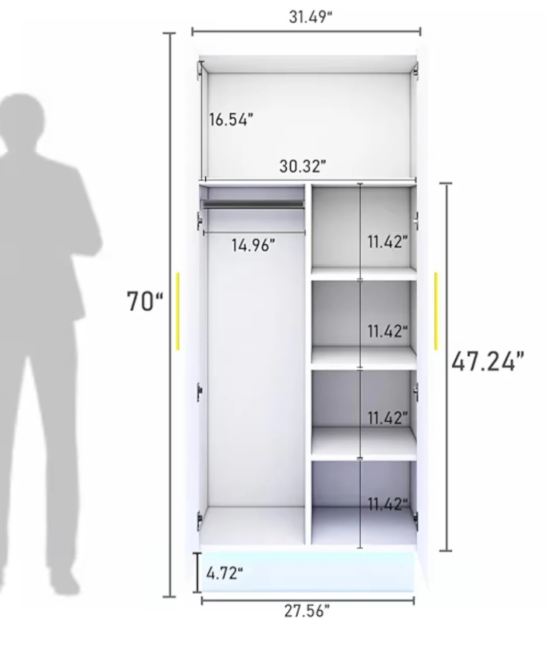 White and gold cupboard with led light - photo 3