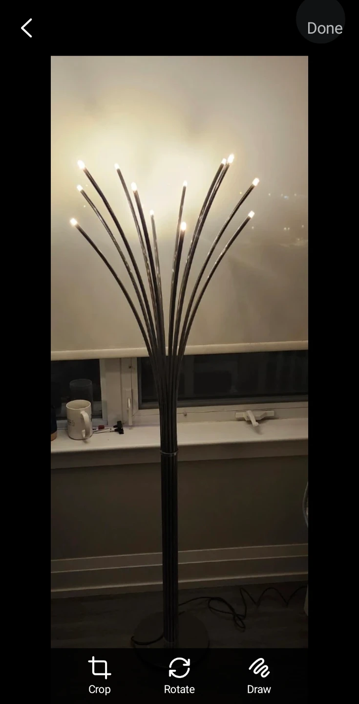 Modern Chrome Arc Floor Lamp with LED Lights