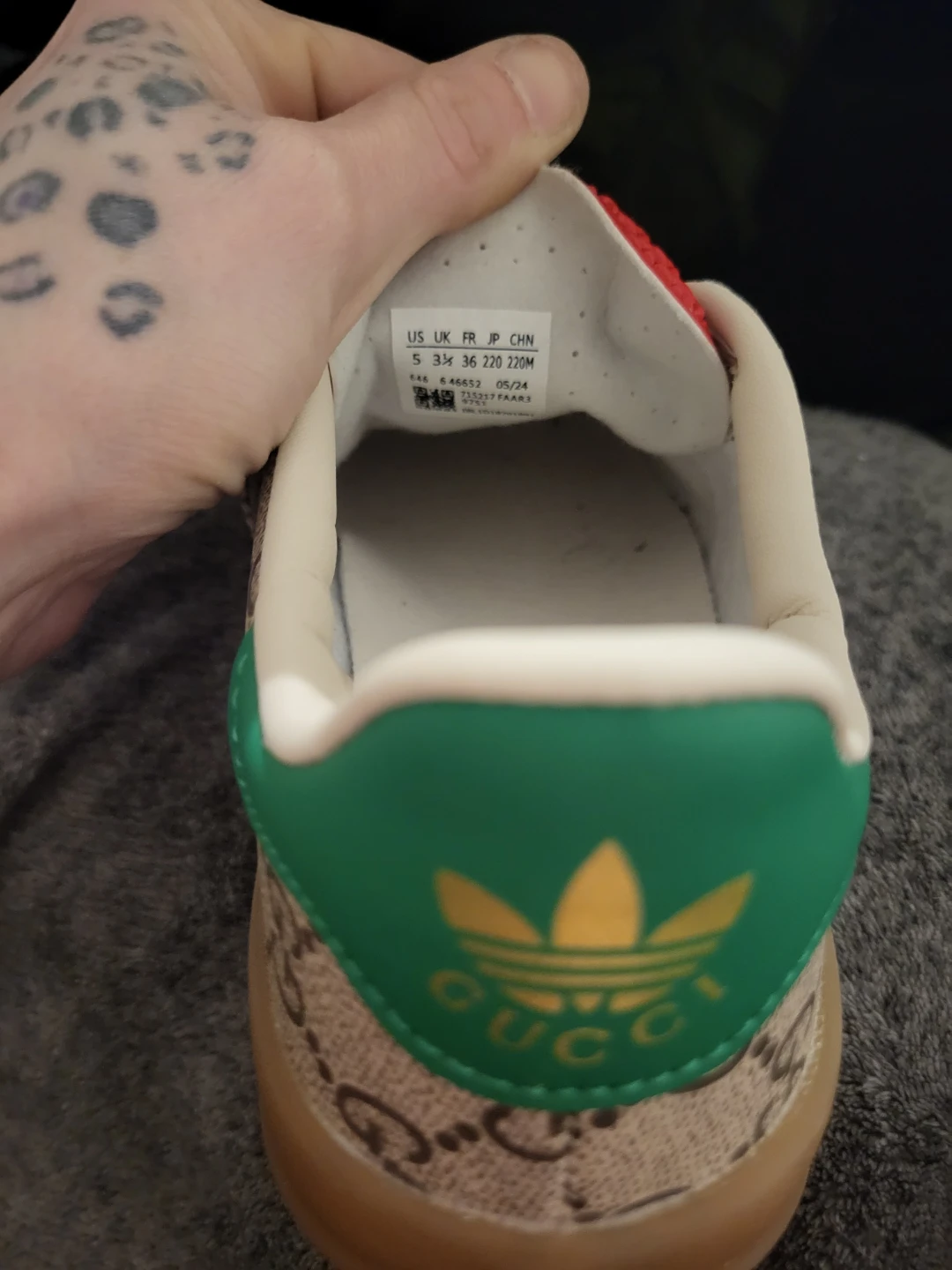 Adidas x Gucci Gazelle Sneakers Size US 5 - photo 2