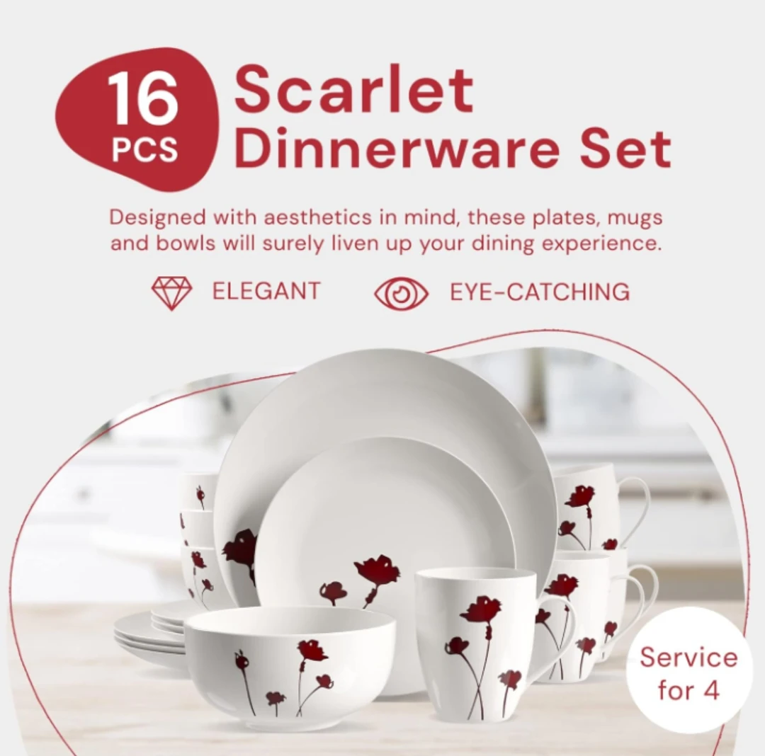 Safdie & Co. Inc. 16-Piece Scarlet Dinner Set - photo 3