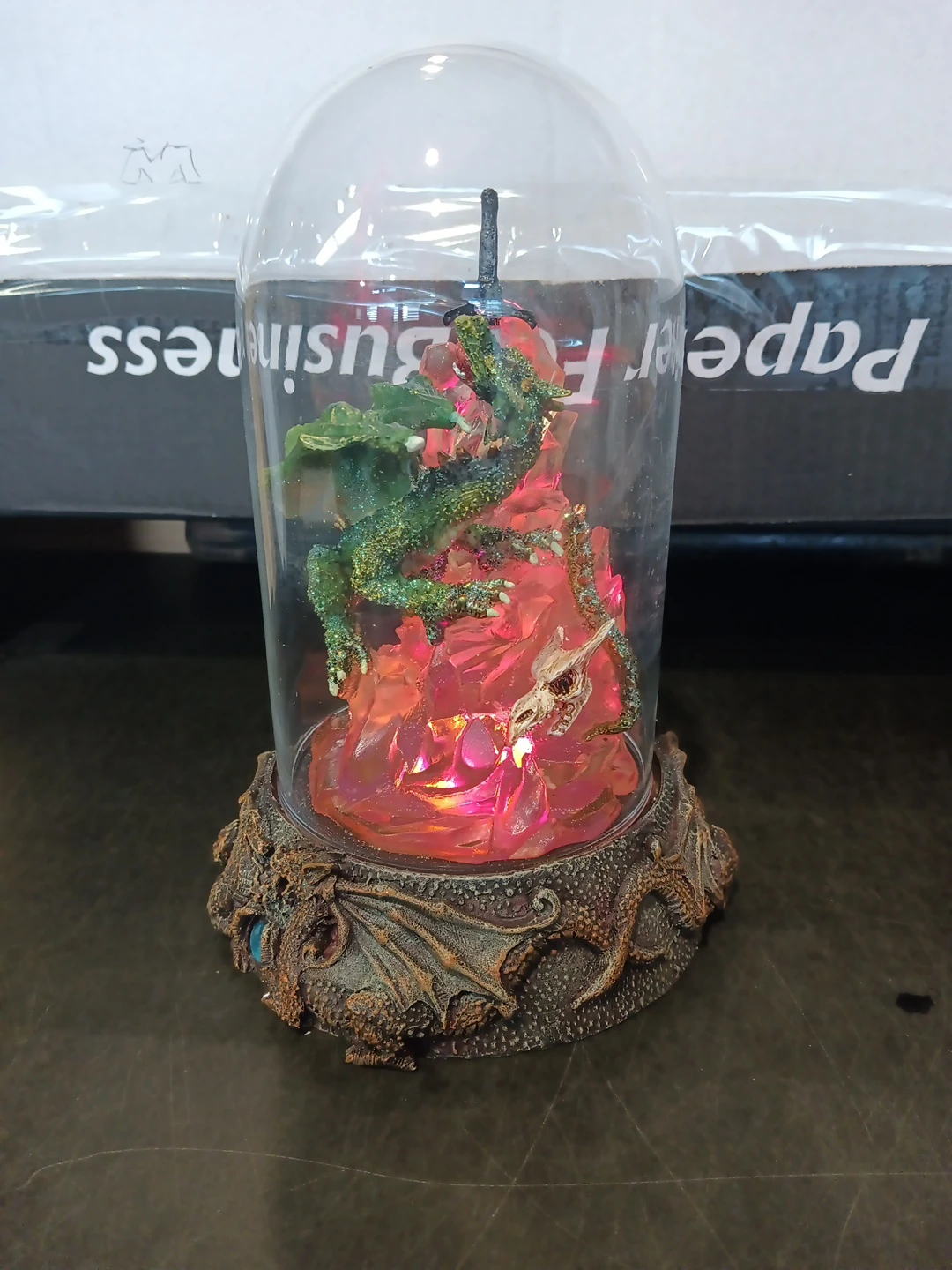 Dragon and Crystal Glass Dome Display - photo 5