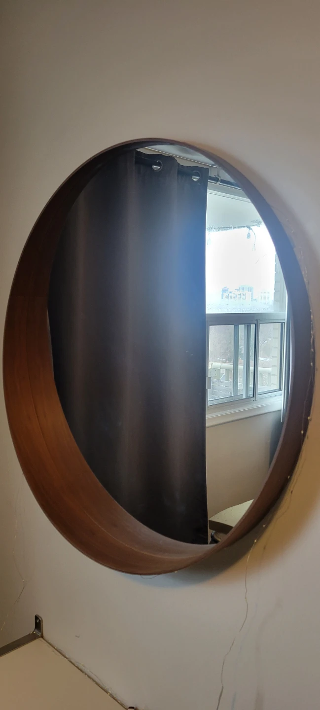 Round Mirror with Wooden Frame (Ikea Stockholm mirror) - photo 2
