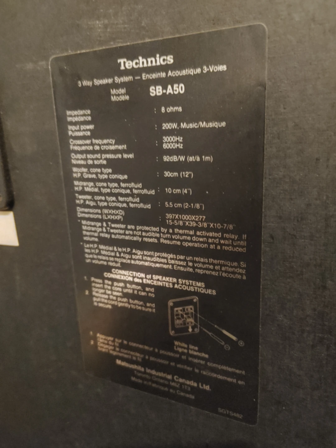 Technics SB-A50 3-Way Speakers - photo 5