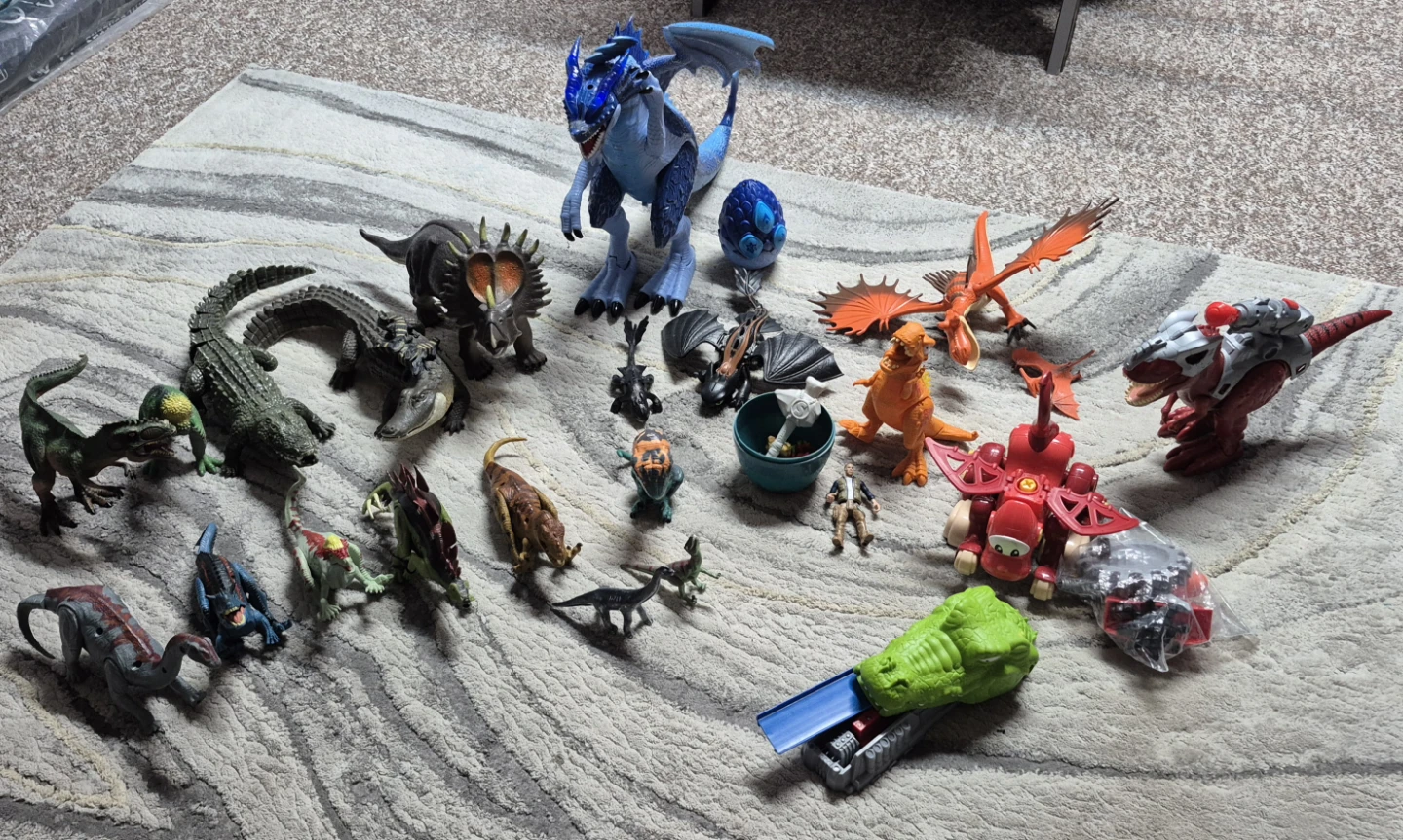 Assorted Dinosaur and Dragon Toy Figures Lot