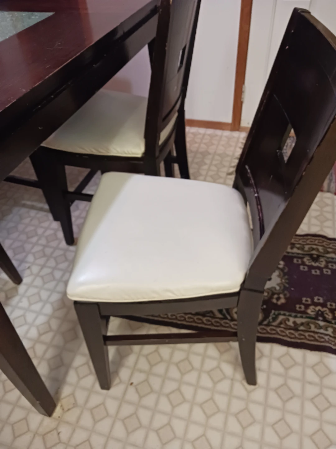 Dark Wood Dining Table and Chairs Set - photo 4