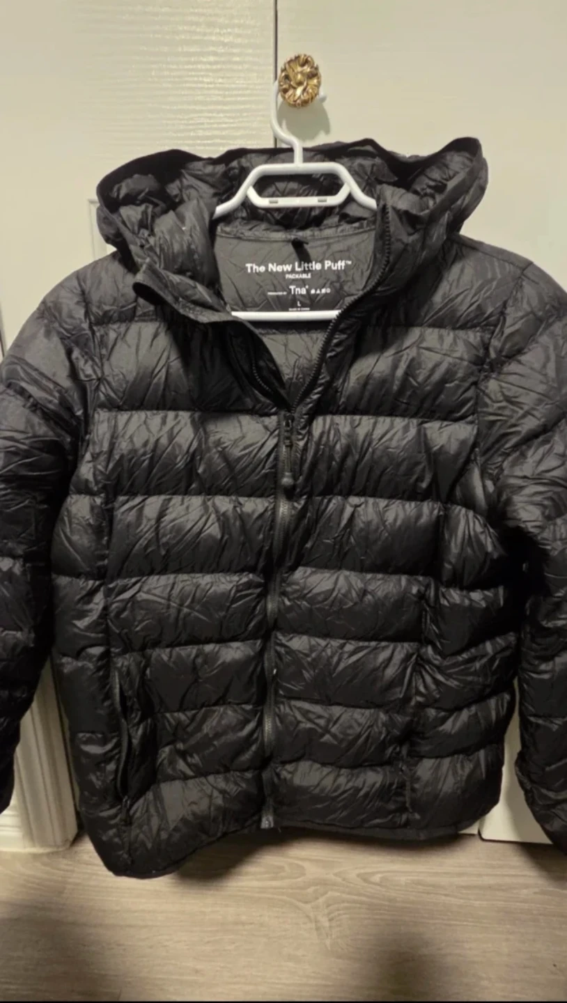 TNA The New Little Puff Packable Jacket Black Size L - Womens