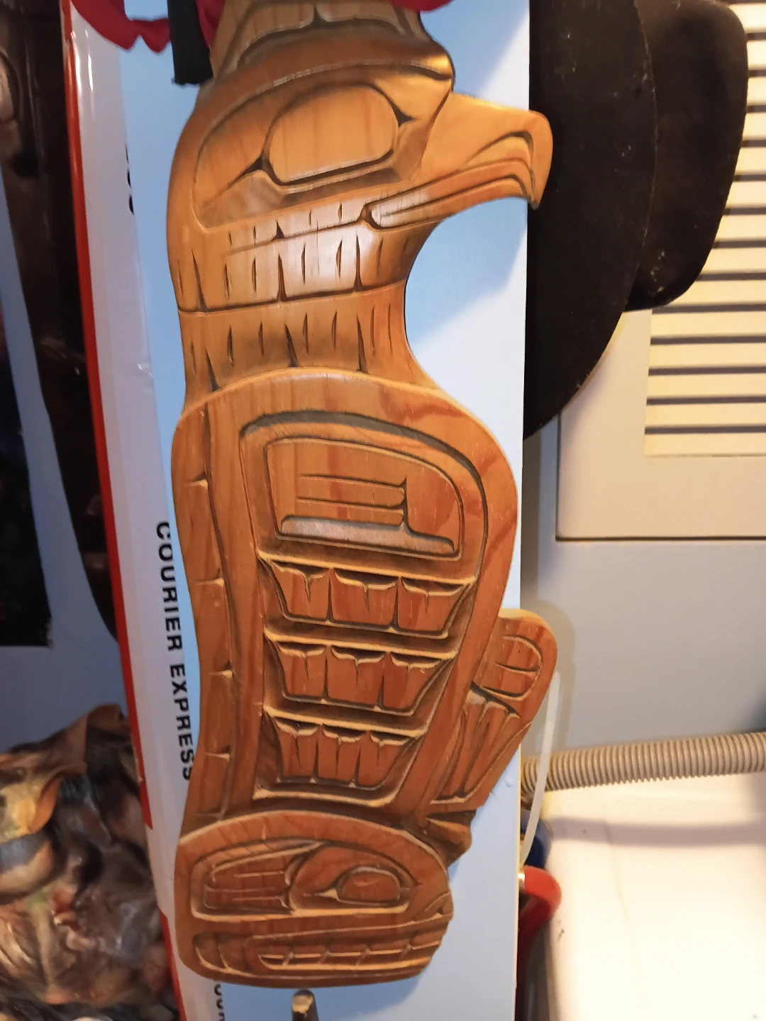 Carved Wooden Eagle Art Piece
