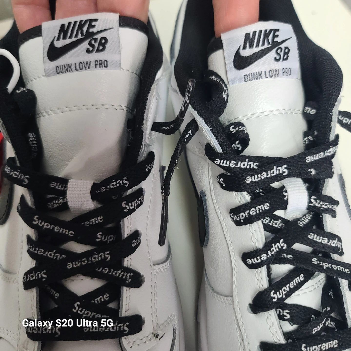 Nike SB Dunk Low Pro Supreme White Black Sneakers - photo 5