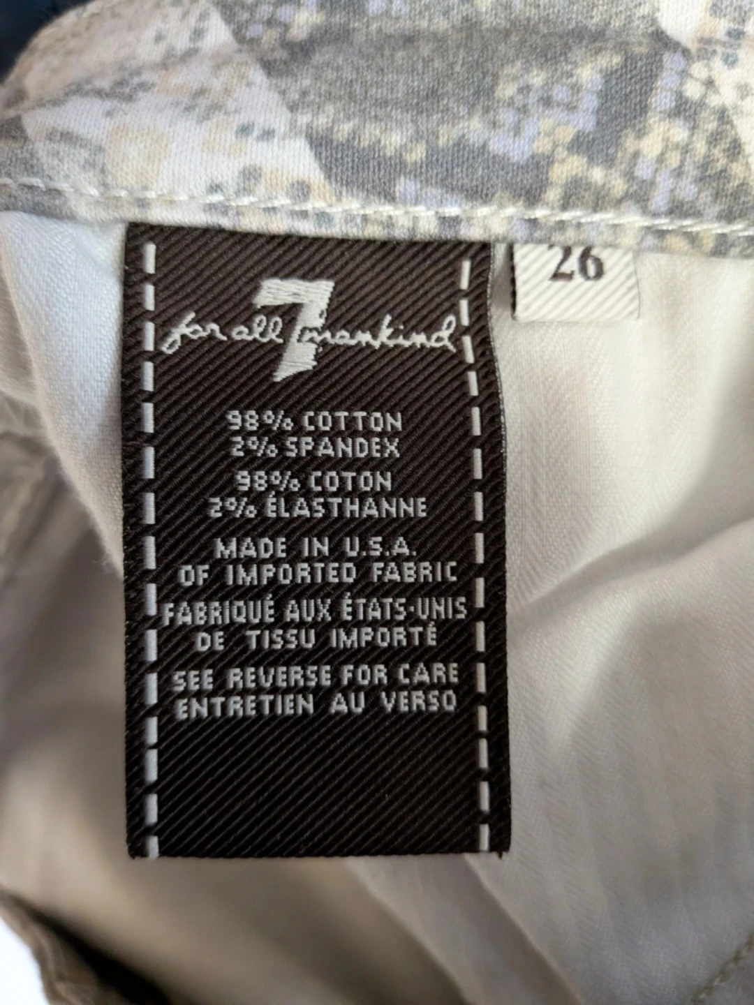 7 For All Mankind Women's Skinny Jeans Size 26 Snake Print - photo 2