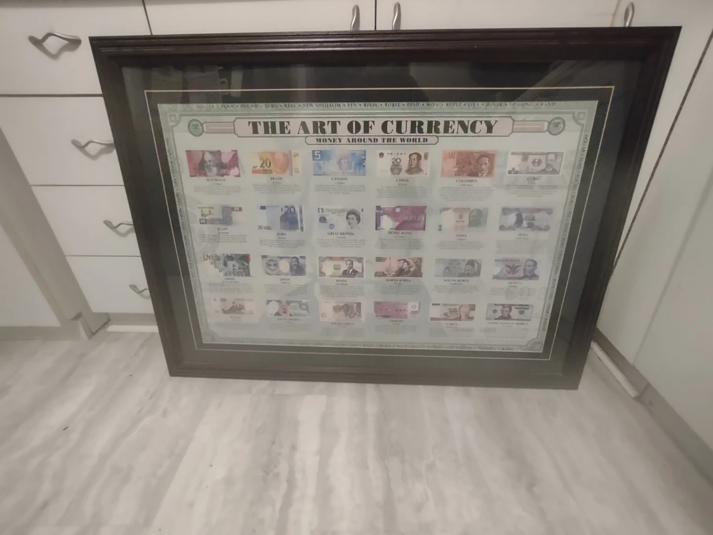 The Art of Currency Money Around the World Framed Display