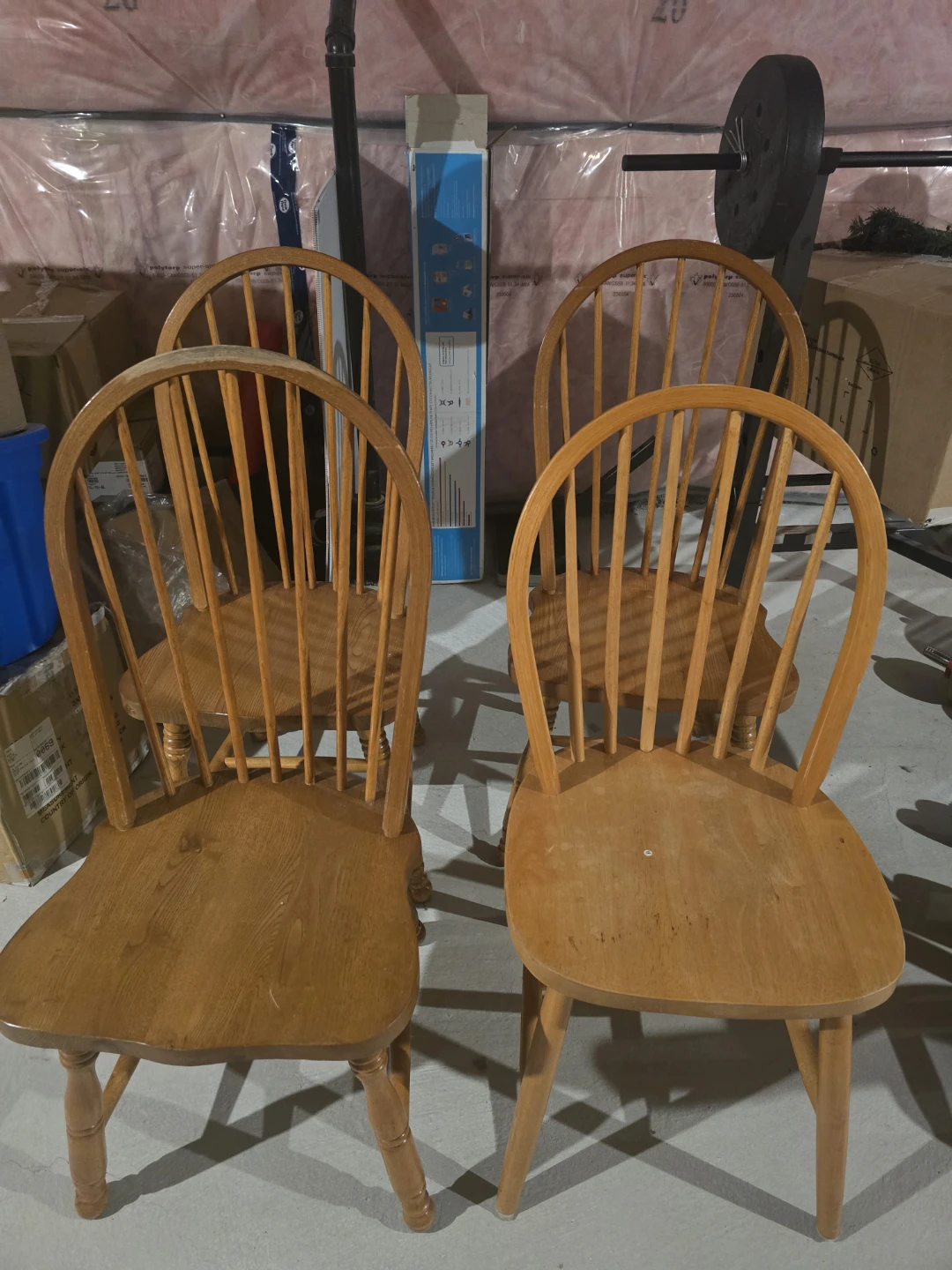 Set of 4 Wooden Dining Chairs