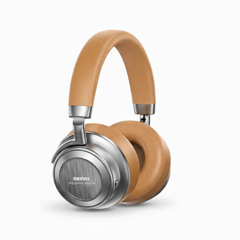 ANC Noise Cancelling Metal Wireless Headphones Black/Khaki