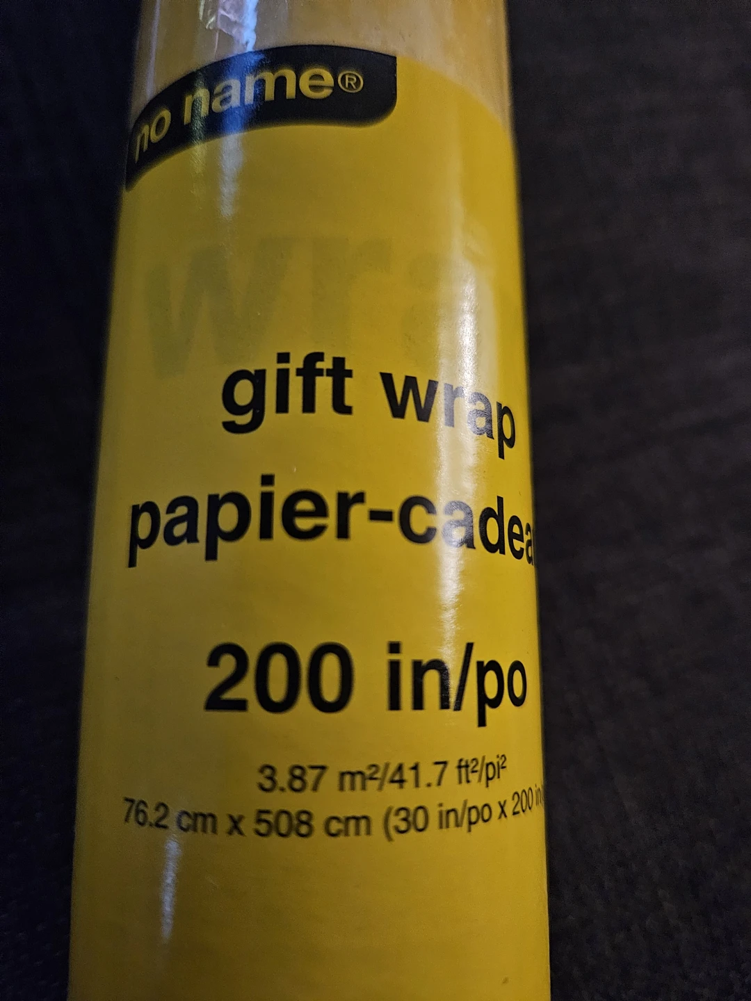 No Name Gift Wrap Roll - Yellow - sealed