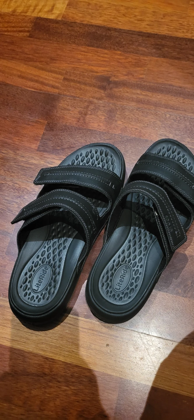 🥕 Crocs LiteRide Black Slides Sandals Size 9M