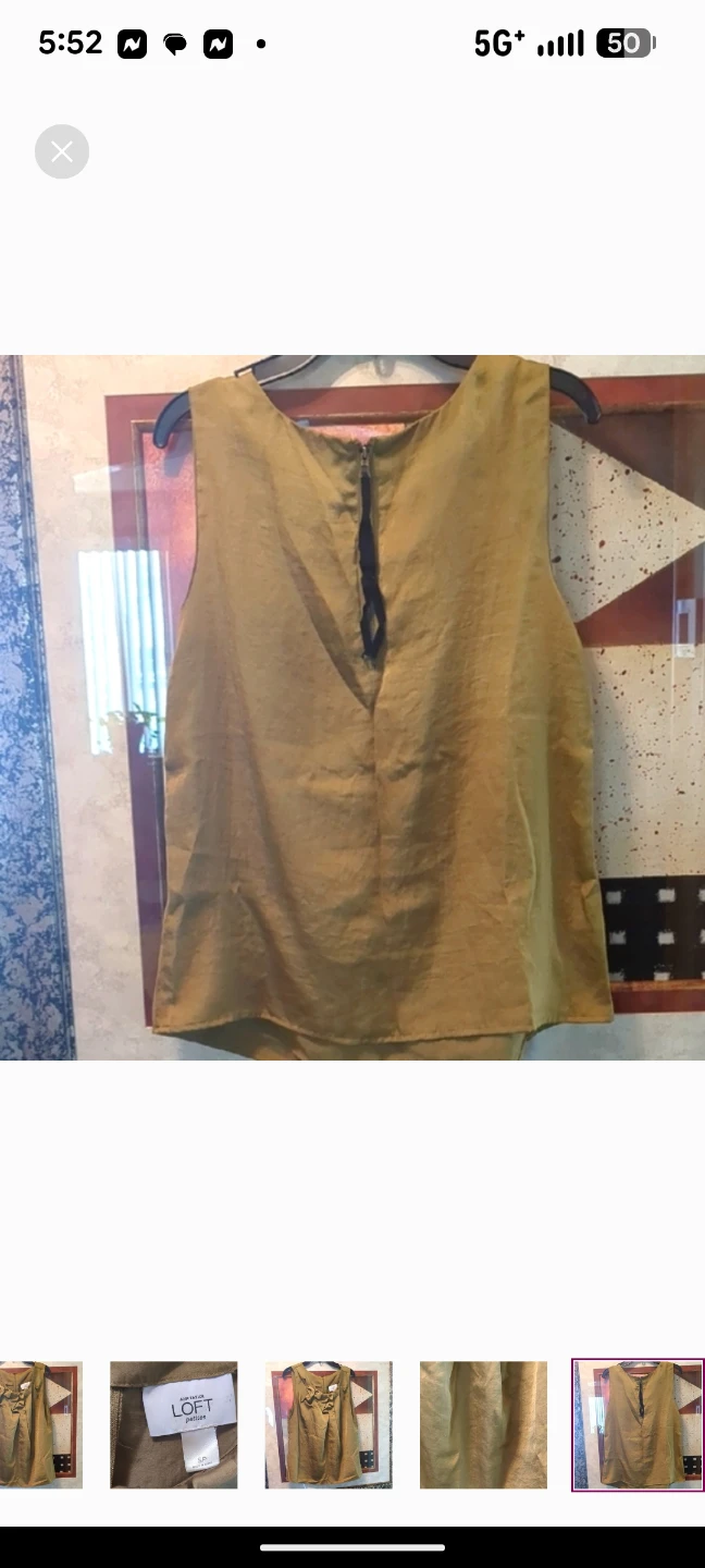 LOFT Green Ruffled Sleeveless Blouse - photo 5
