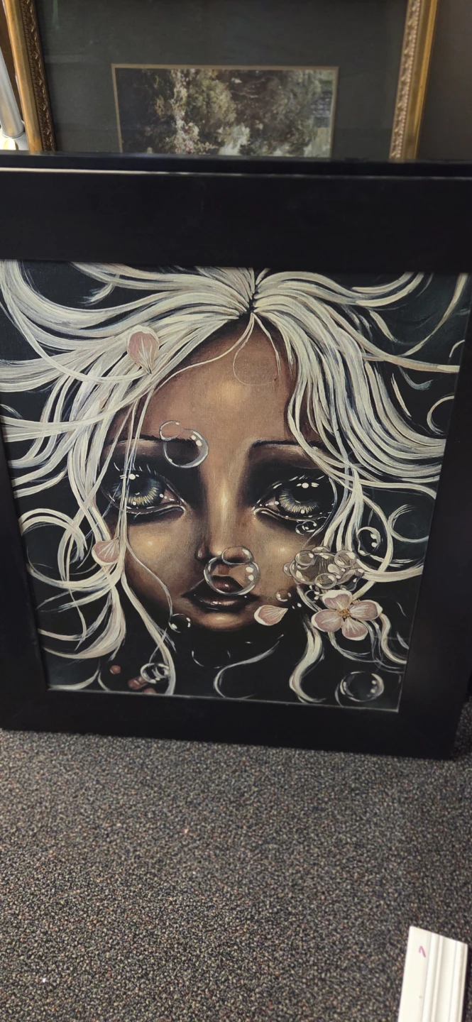 Framed Art Print - Portrait of a Woman with White Hair