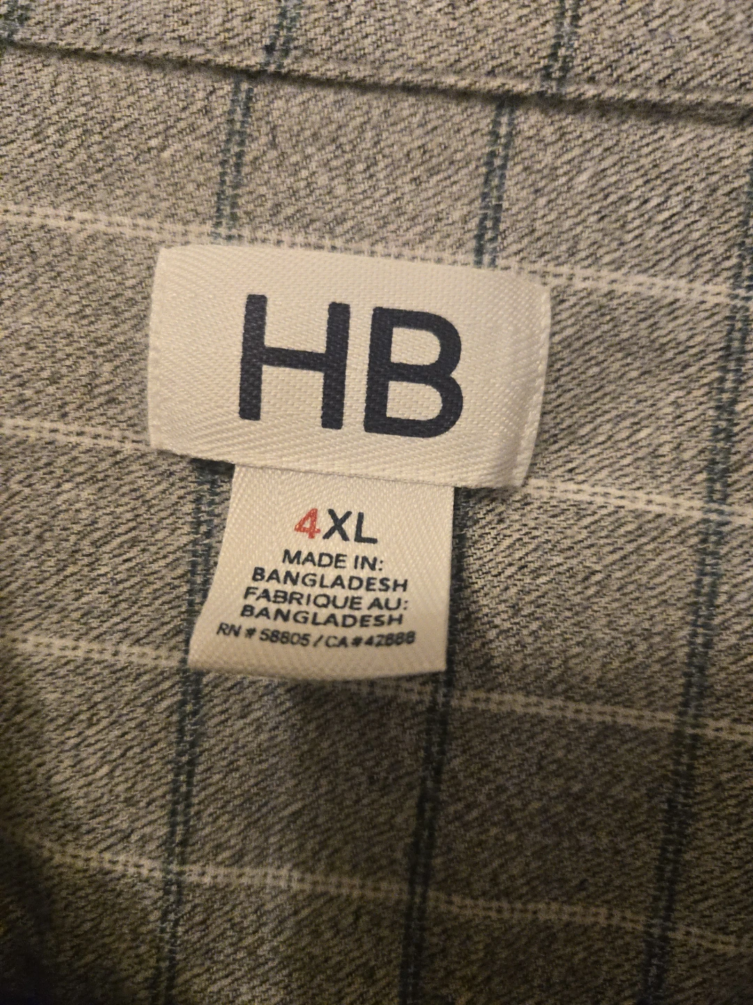 HB Men's 4XL Plaid Long Sleeve Button-Up Shirt - photo 3