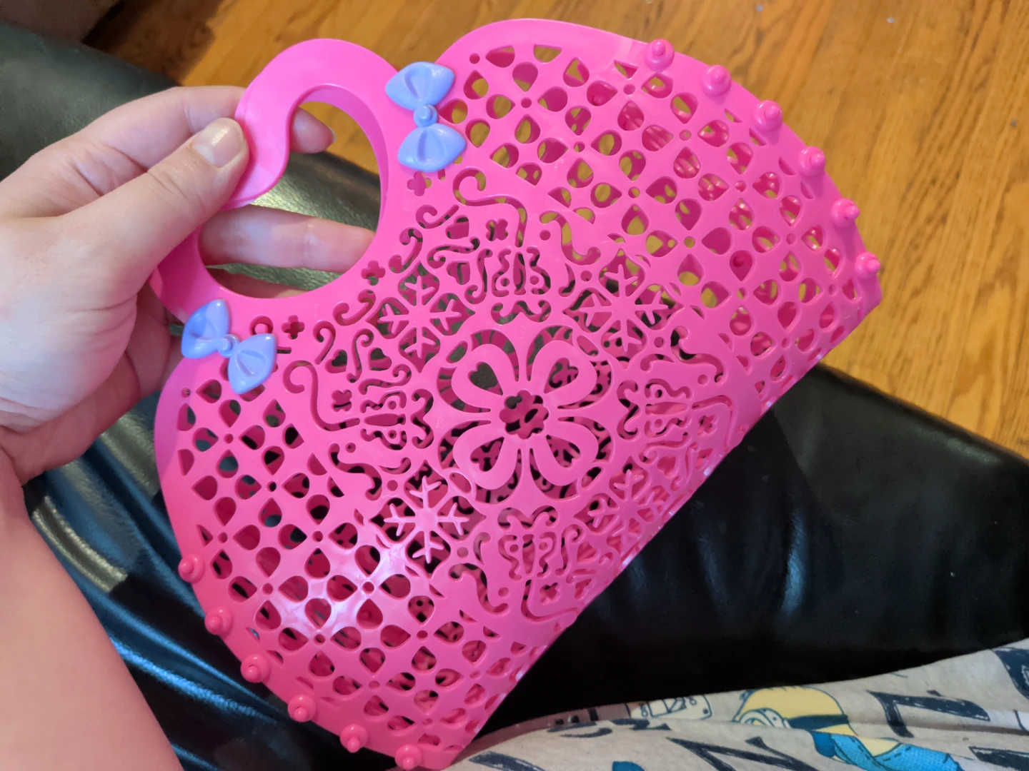 Pink Plastic Basket Purse