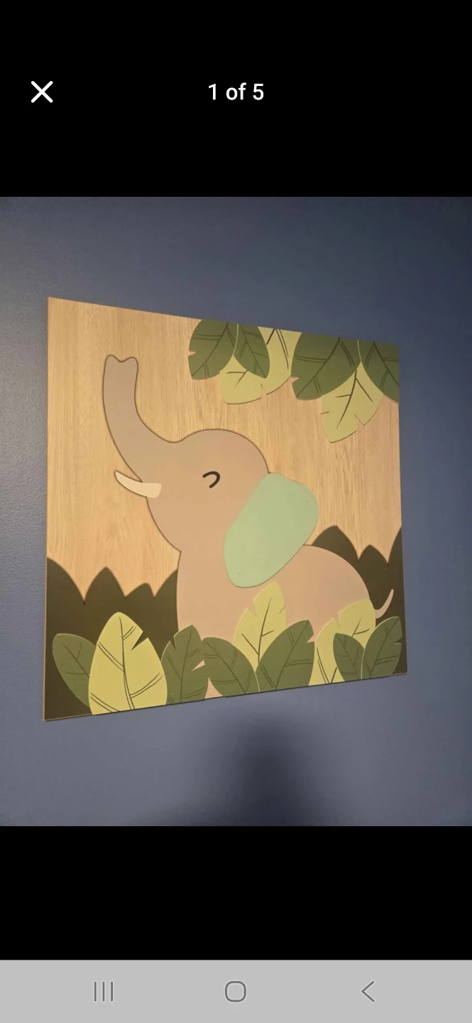 Wooden Elephant and Zebra Wall Art Set
