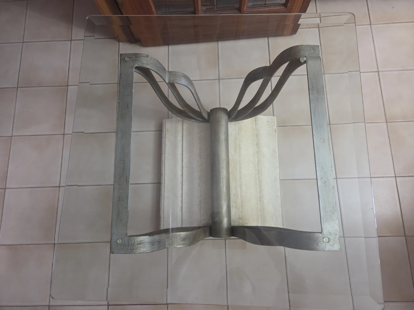 Glass Top Coffee Table with Metal Base - photo 2