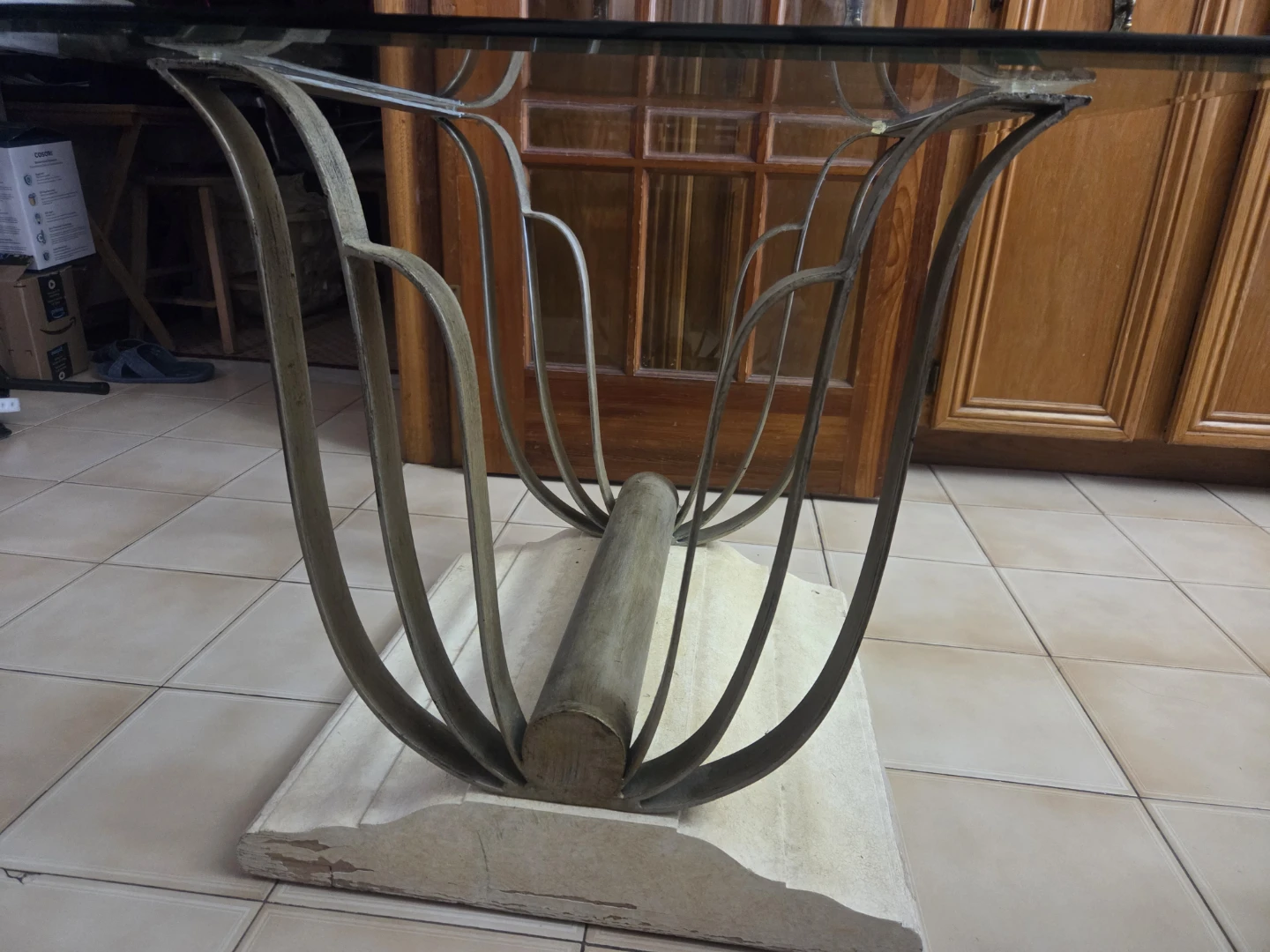Glass Top Coffee Table with Metal Base - photo 3