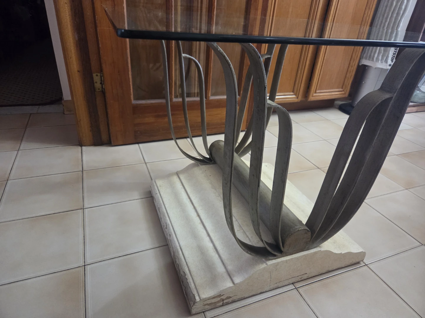 Glass Top Coffee Table with Metal Base - photo 4
