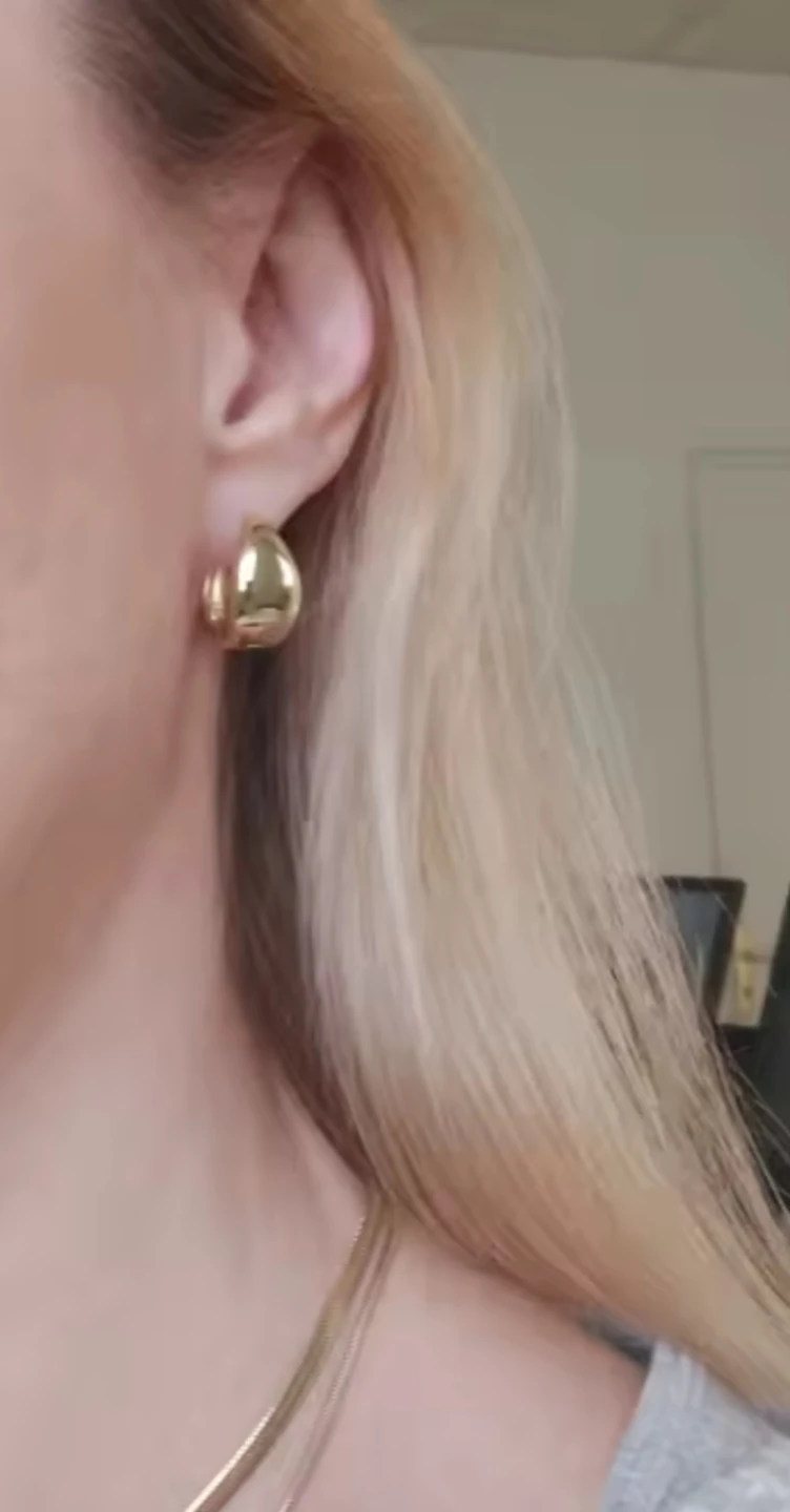 Gold Teardrop Hoop Earrings