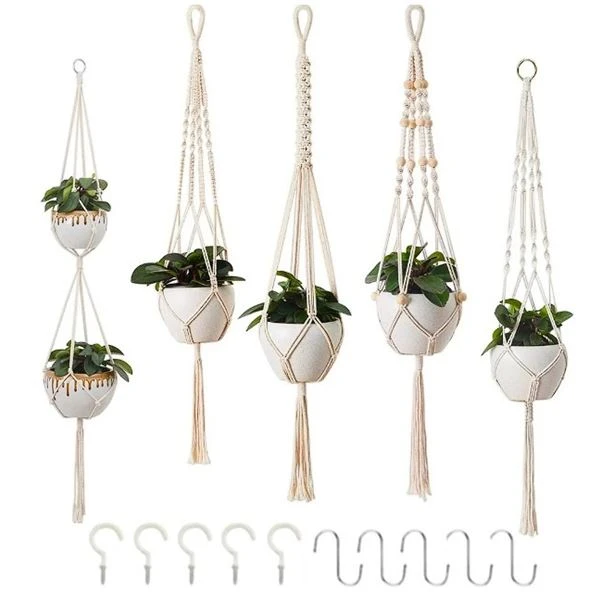 Macrame Plant Hanger Set (5 Piece)