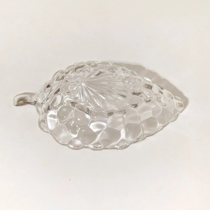 Vintage Anchor Hocking Bubble Glass Clear Grape Dish - photo 2