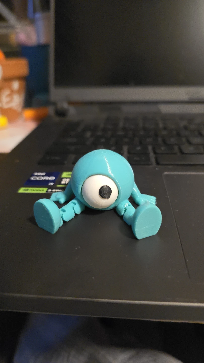 🧡 3x- 3D Printed Figure - Orange, Teal, and White - photo 3