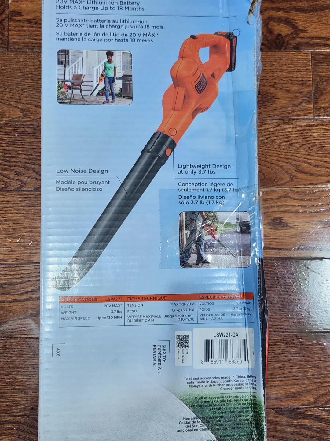 BLACK+DECKER LSW221 Cordless Electric Leaf Blower