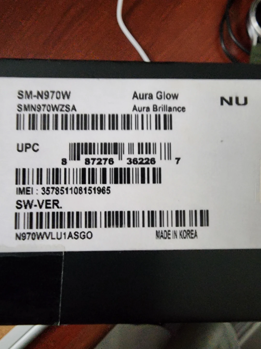 Samsung Galaxy Note 10 SM-N970W Aura Glow