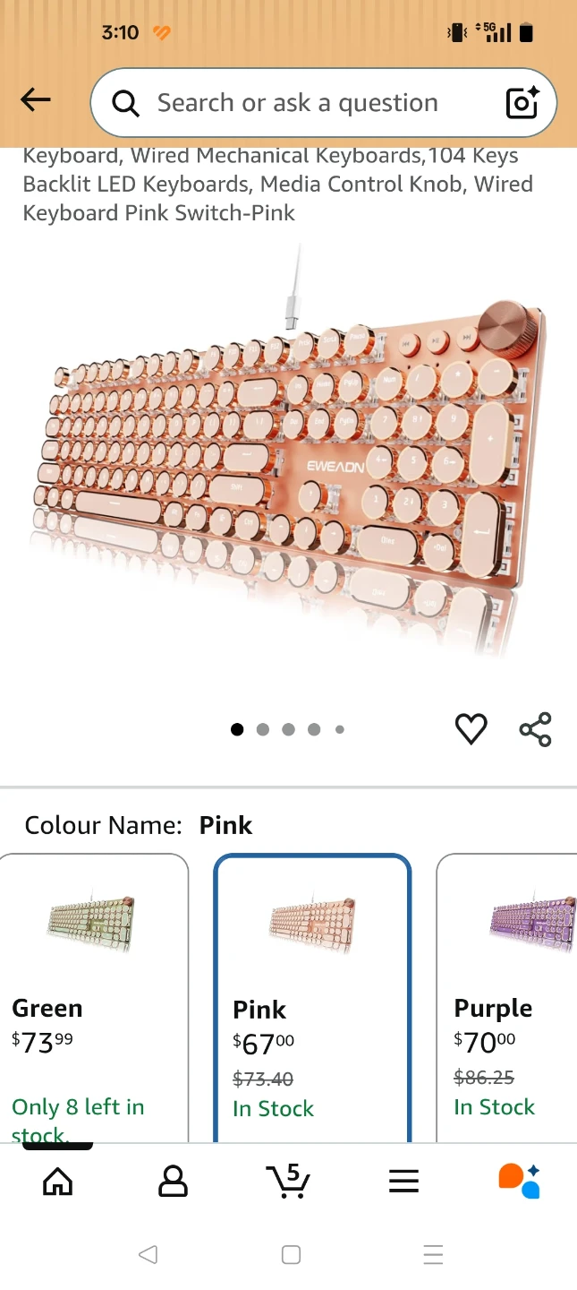 EWEADN Pink Mechanical Keyboard