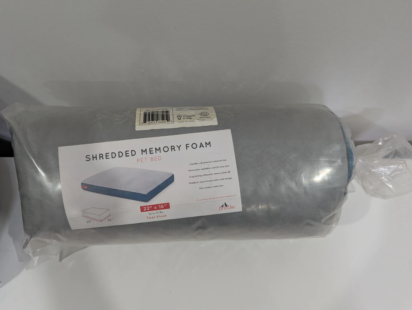 Brindle Shredded Memory Foam Pet Bed - photo 3